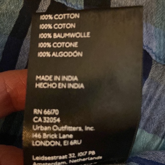 NWT Free People We The Free Plaid Cotton Crop Top in Navy Combo, size L - Picture 10 of 10